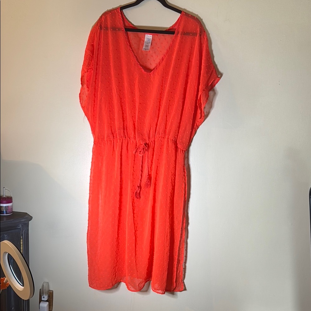 Time and Tru Orange swimsuit cover up